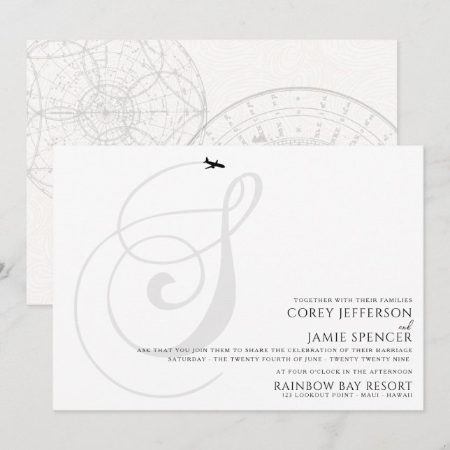 Vorbereitung für den Start der ersten Hochzeit Einladung (Vorne/Hinten)