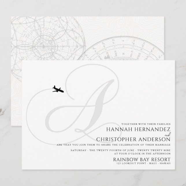 Vorbereitung für eine erste Hochzeit Einladung (Vorne/Hinten)