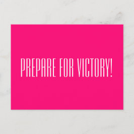 VORBEREITUNG FÜR SIEG-Positives Zitat Hot Pink Postkarte