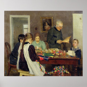 Vorbereitung für Weihnachten, 1896 Poster