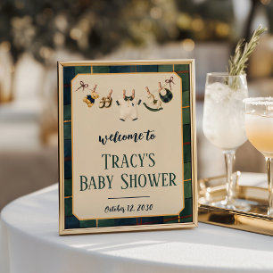 Vorbereitungspolo-Teddybär-Baby-Shower-Willkommens Poster