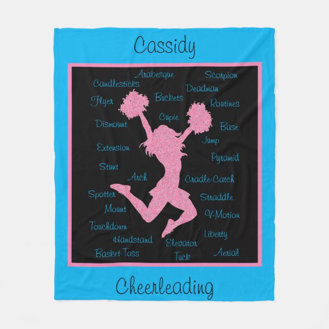 Vorbildliche Begriffe Typografie Pink Blue Fleecedecke (Vorderseite)