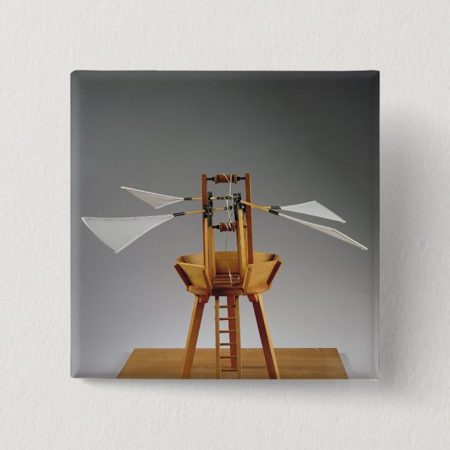 Vorbildliche Rekonstruktion von da Vincis Entwurf Button (Vorderseite)