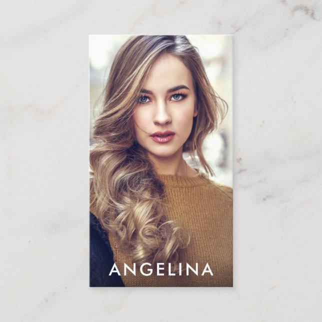 Vorbildliches Schauspieler-Foto-modernes Schwarzes Visitenkarte (Vorderseite)