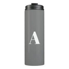 Vorbuchstabe Grauweiß in Monogramm Thermosbecher
