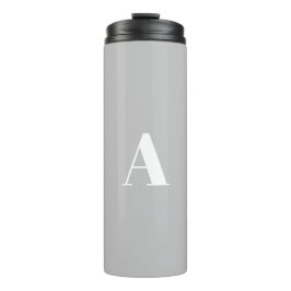 Vorbuchstaben in Monogramm hellgrau Thermosbecher
