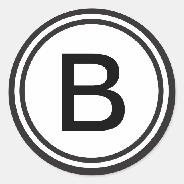 Vordefinierter Mit Monogramm Aufkleber (Vorderseite)