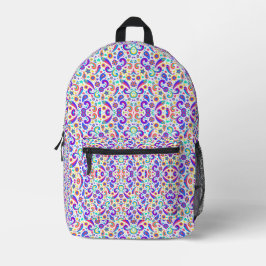 Vorder- und Rückansicht eines Rucksacks mit einer Bedruckter Rucksack