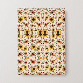 Vorder- und Rückansichten eines floral gemusterten Button