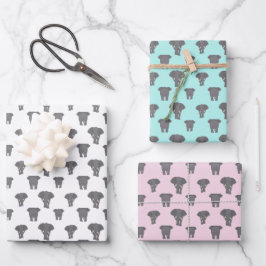 Vorder- und Rückseite Elefantenmuster Multi Color Geschenkpapier Set