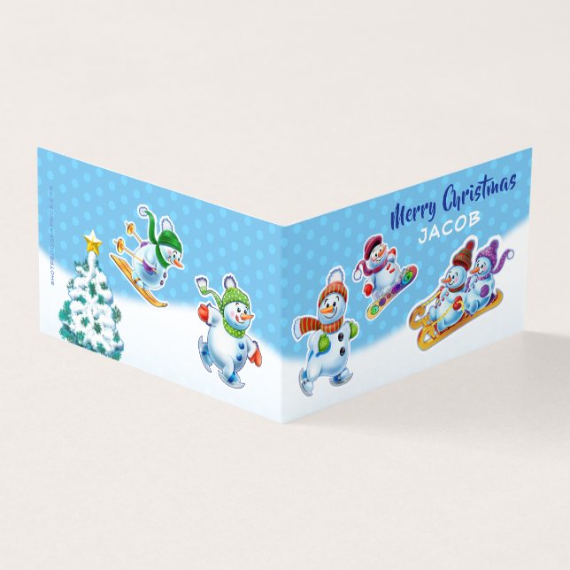Vorder- und Rückseite Weihnachtskarten Snowmen Ska (Vorderseite)