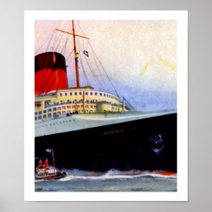 Vorderdeck SS Normandie Poster