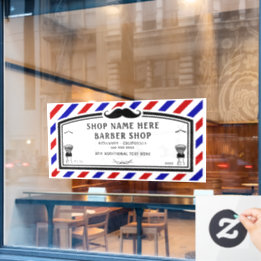 Vordere Barbershop-Anzeige anpassen Fensteraufkleber