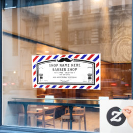Vordere Barbershop-Anzeige anpassen Fensteraufkleber
