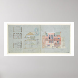 Vordere Ebene und Sektion für Haus und Studio f Poster