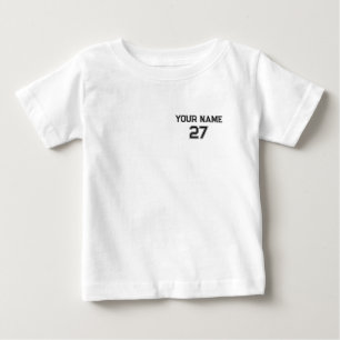 Vordere individuelle Name Nummer Baby T-shirt