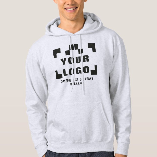Vordere +optionale Rückseite, Firmenlogo Hellgrau Hoodie (Vorderseite)