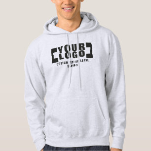 Vordere +optionale Rückseite, Firmenlogo Hellgrau Hoodie