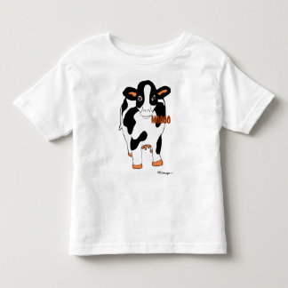 Vordere und hintere Schwarzweiss-Kuh Shi der Kleinkind T-shirt