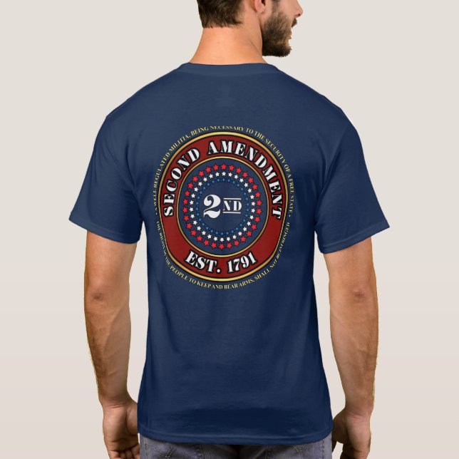 Vordere und Rückseite des zweiten Änderungsantrags T-Shirt (Rückseite)