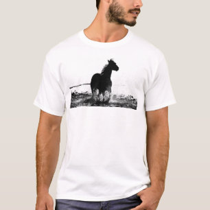 Vordere und Rückseite Laufende Pferde T-Shirt
