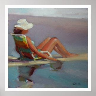 Vorderes Row Sea - Frau am Strand Poster
