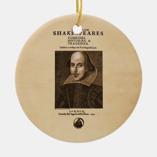 Vorderes Stück zu Shakespeares erstem Folio Keramikornament (Vorne)
