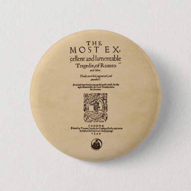 Vorderes Stück zum Romeo u. Juliet Quarto (1599) Button (Vorderseite)