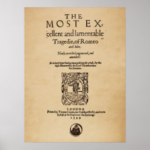 Vorderes Stück zum Romeo u. Juliet Quarto (1599) Poster