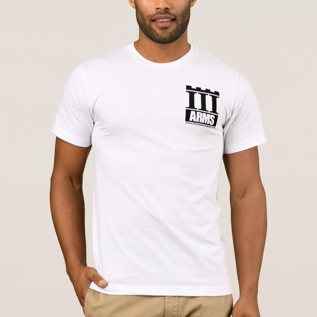 Vorderes Taschenlogo, des Textes Rückseite an - T-Shirt (Vorderseite)