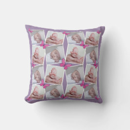 Vorderseite 16 Bilder Collage Pink Butterfly Viole Kissen