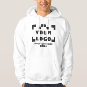 Vorderseite +optionale Rückseite, Firmenlogo Weiß  Hoodie