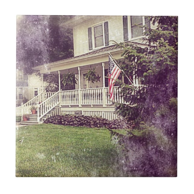 Vorderseite und amerikanische Flagge Fliese (Vorderseite)