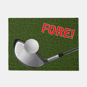 VORDERTEIL mit Golfclub-Kopf, Ball u. Gras Fußmatte