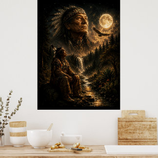 Vorfahren des Mondes – Indigene Fantasie Amerikas Poster