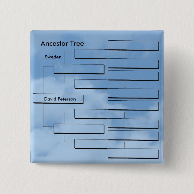 Vorfahrn-kundengerechter Baum-Knopf Button (Vorderseite)