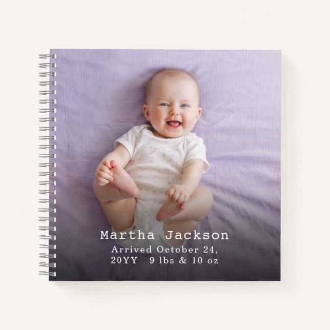 Vorgabe eines benutzerdefinierten Fotos Baby Name  Notizbuch (Vorderseite)