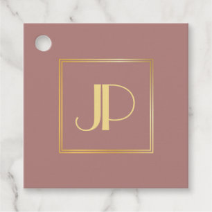 Vorgabe für die Gold Monogram Rose Gold Template Geschenkanhänger