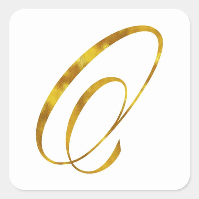Vorgabe für Monogram O Imitate Gold Foil Monogramm Quadratischer Aufkleber (Vorderseite)