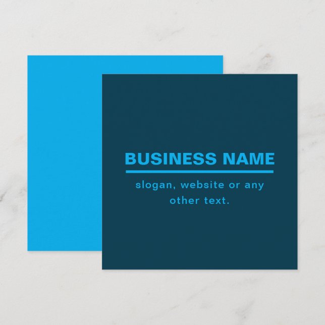 Vorgabe moderner Firmennamen | Blau Mitteilungskarte (Vorne/Hinten)