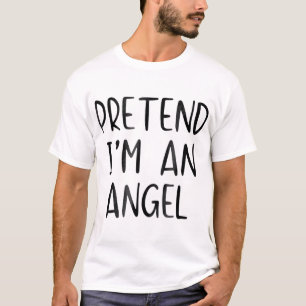 Vorgeben Angel Costume Halloween Lazy Easy T-Shirt