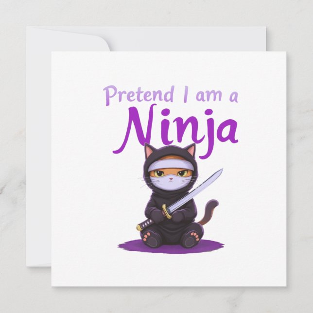 Vorgeben, ich sei ein Ninja - Funny Halloween-Kost Einladung (Vorderseite)