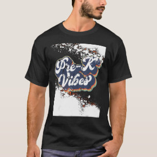 Vorgebleichte Prek-Vibes Erster Tag Zurück zur Sch T-Shirt