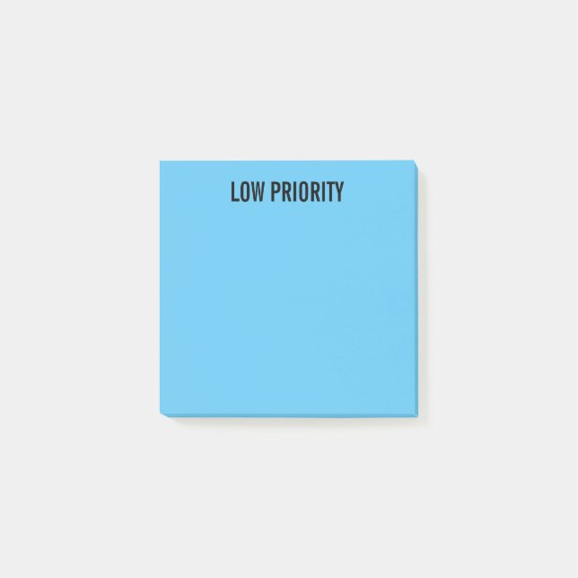 Vorgekennzeichnet Niedrig prioritäres Blau Post-it Klebezettel (Vorderseite)