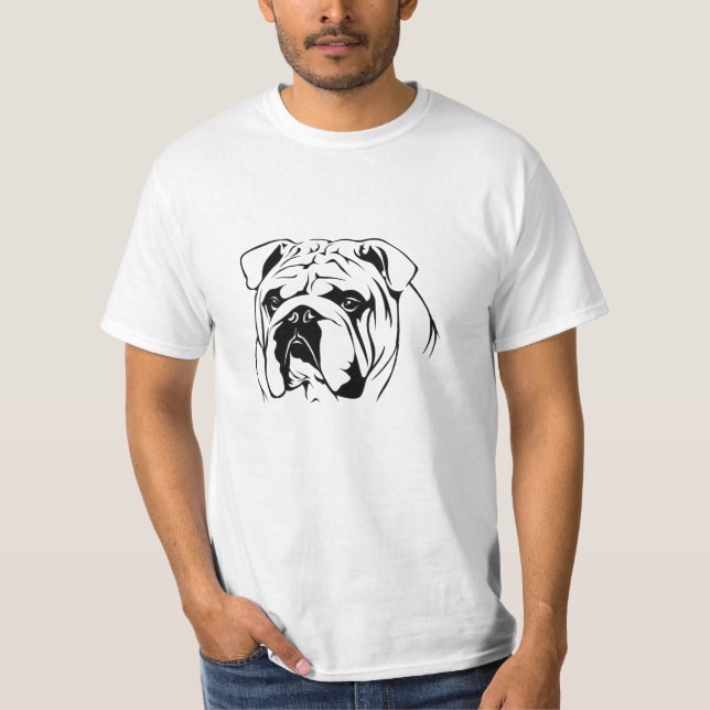 Vorgekrimptes T-Shirt die Bulldogge der Männer (Vorderseite)