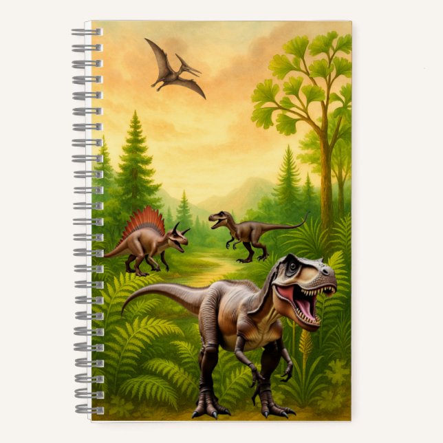 Vorgeschichtliches Dinosaurier Adventure Journal Notizbuch (Vorderseite)