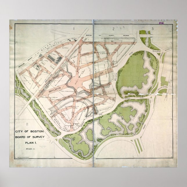 Vorgeschlagener Straßenplan für West Fenway, Bosto Poster (Vorne)