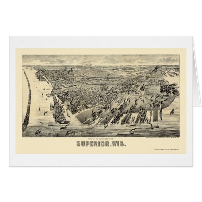 Vorgesetzter, panoramische Karte WI - 1890 (Vorderseite (Horizontal))