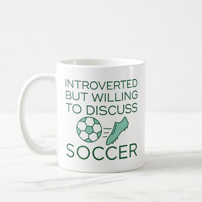 Vorgestellt, aber willens, Fußball zu diskutieren Kaffeetasse (Links)