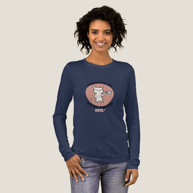 Vorgestellt, aber willens, Katzen zu diskutieren - Tri-Blend Shirt (Volle Vorderseite)